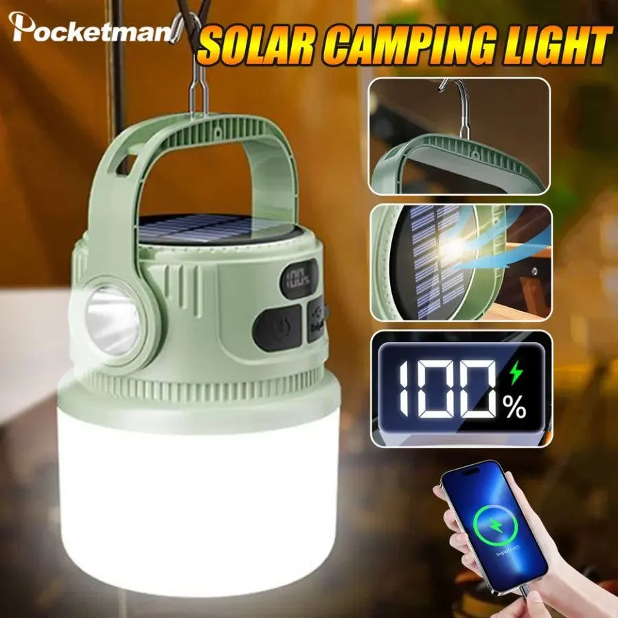 Portable Solar LED Camping Lantern | Lightweight Night Lamp