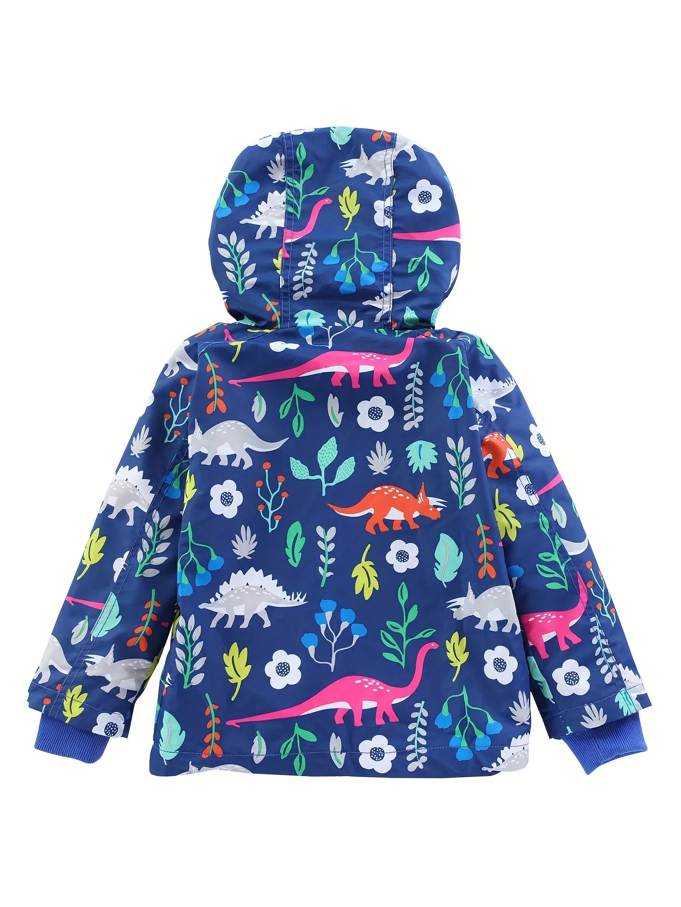 Cortavientos ligero con capucha y estampado de dinosaurios para niños pequeños