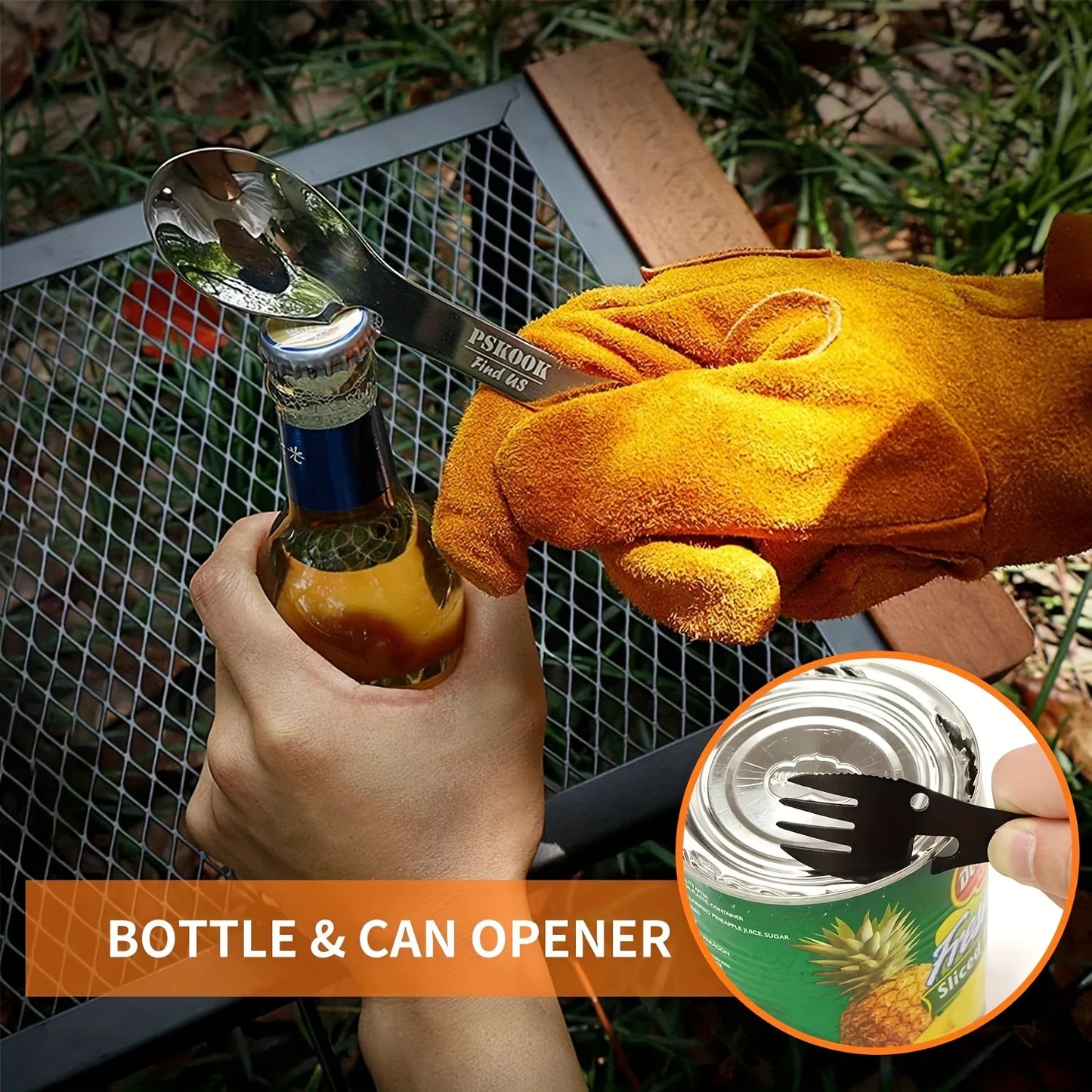 5 in 1 Outdoor Camping Multi-Functional Survival Utensil Set
