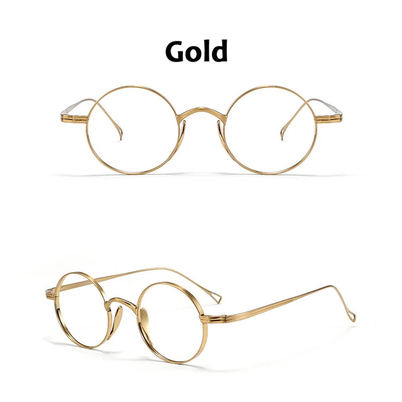 Ultra-Light Titanium Round Glasses Frames | Retro Unisex Eyewear