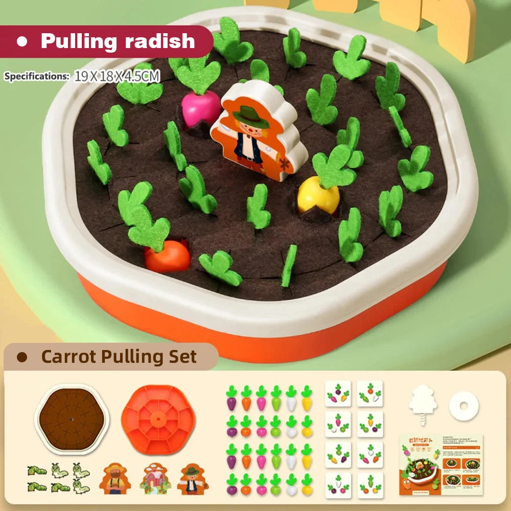 Children's Pull Radish Toy | Engaging Carrot Harvest Learning Game