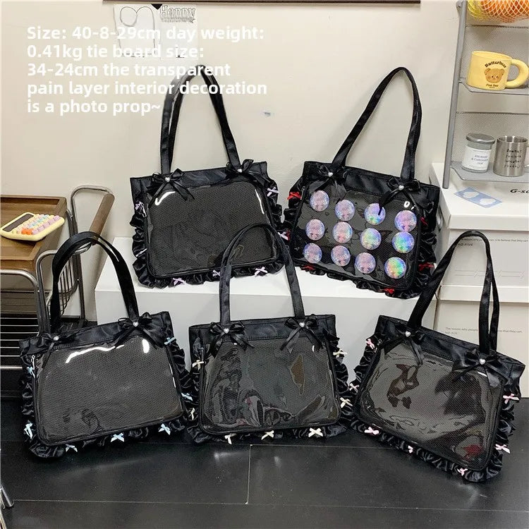 Bolsa Bandolera de Anime Estilo Preppy de Gran Capacidad para Mujer