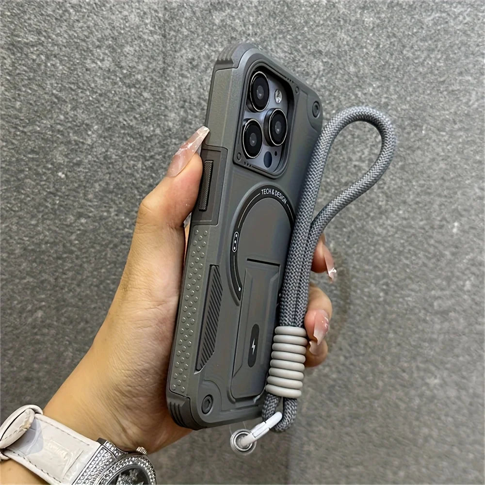 Luxury Magnetic Kickstand Case for iPhone - Shockproof & Stylish