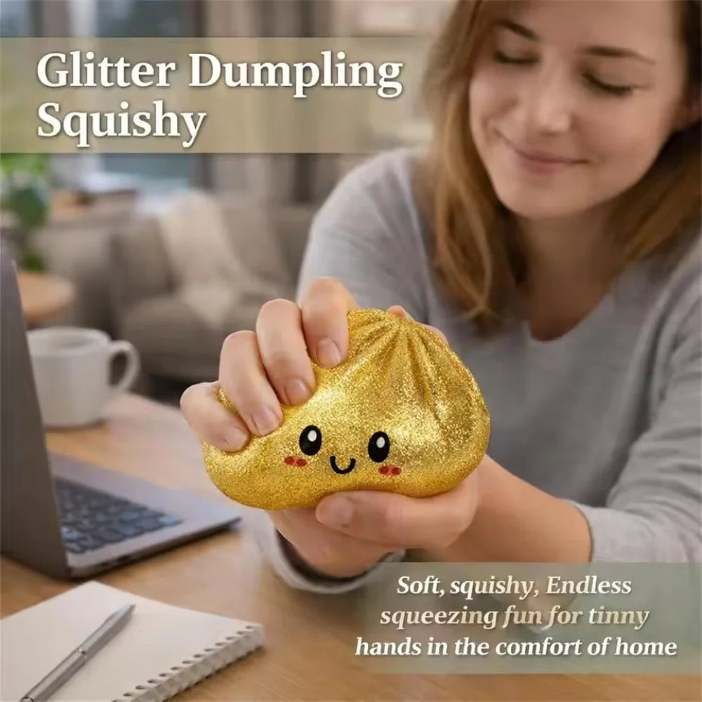 Simulation Flash Dumpling Squishy Stress Ball Slow Rebound Squeeze Decompression Toy for Kids Adults