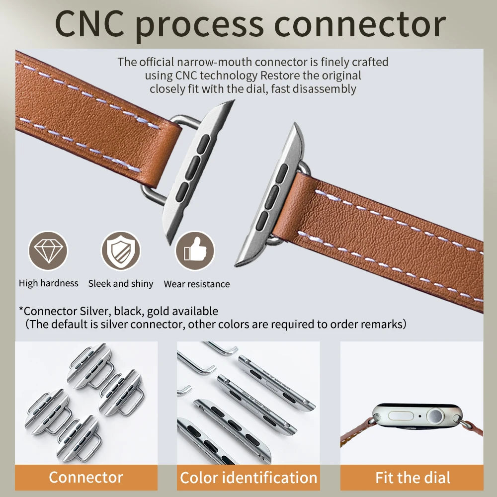 Stylish Double Tour Leather Watch Band for Women | 42mm & 41mm