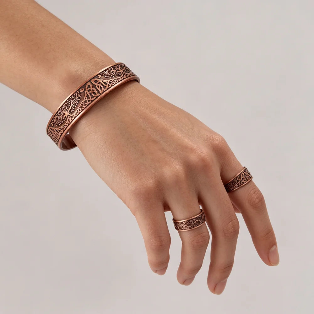 Unisex Vintage Healing Jewelry | Celtic Knot Magnetic Bracelet Set
