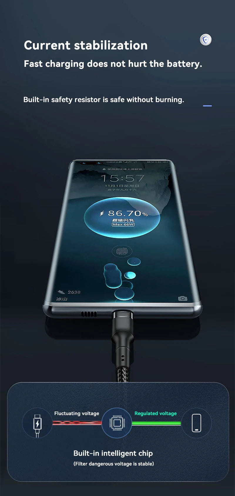 120W Fast Charging USB-C Cable | High-Speed PD Quick Charge