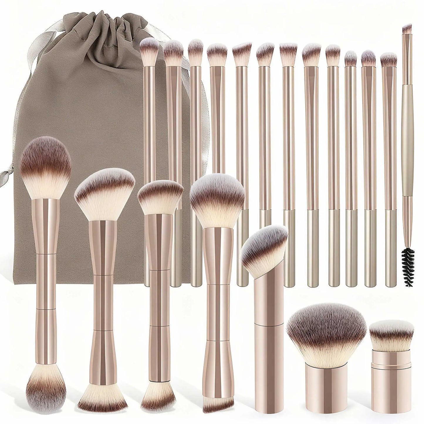20-Piece Double Ended Makeup Brush Set for Flawless Application