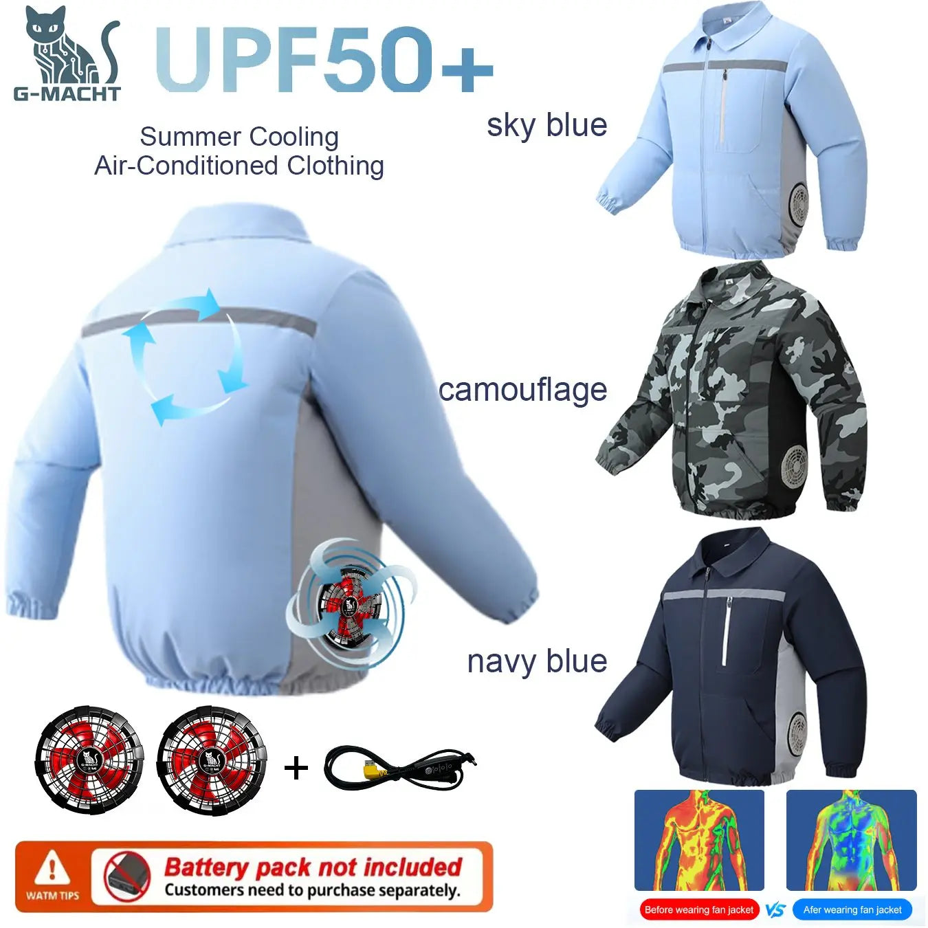 Smart Cooling Jacket for Men | Breathable Air Conditioning Apparel