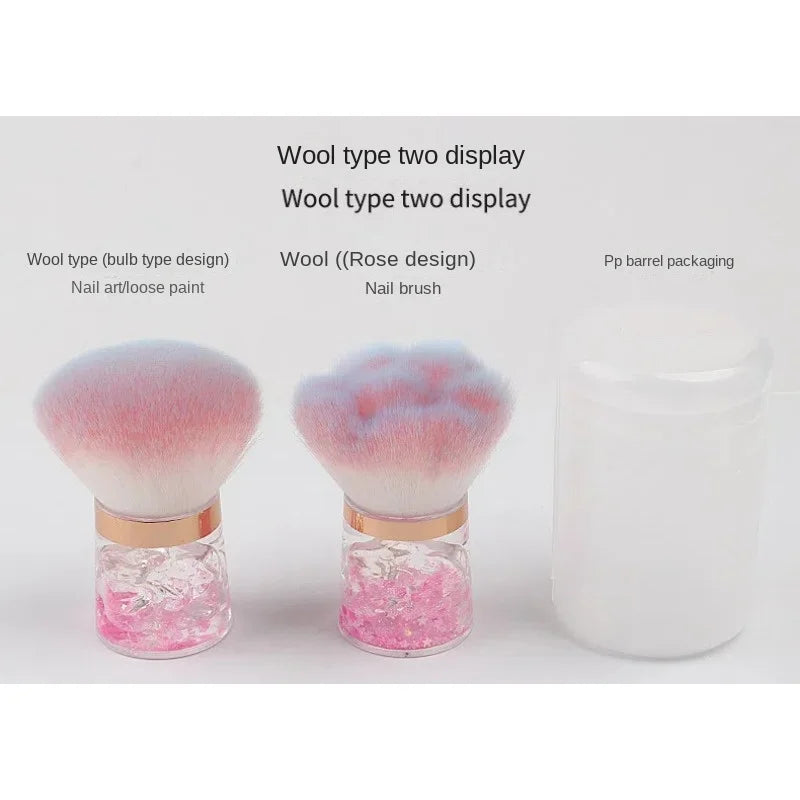 Portable Pink Blush and Nail Dust Brush | Essential Beauty Tool