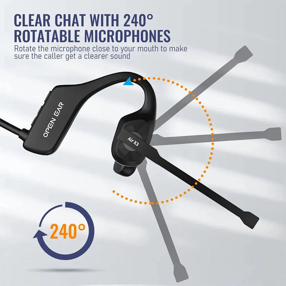 Bluetooth 5.3 Waterproof Open Ear Sports Headphones | Wireless Comfort