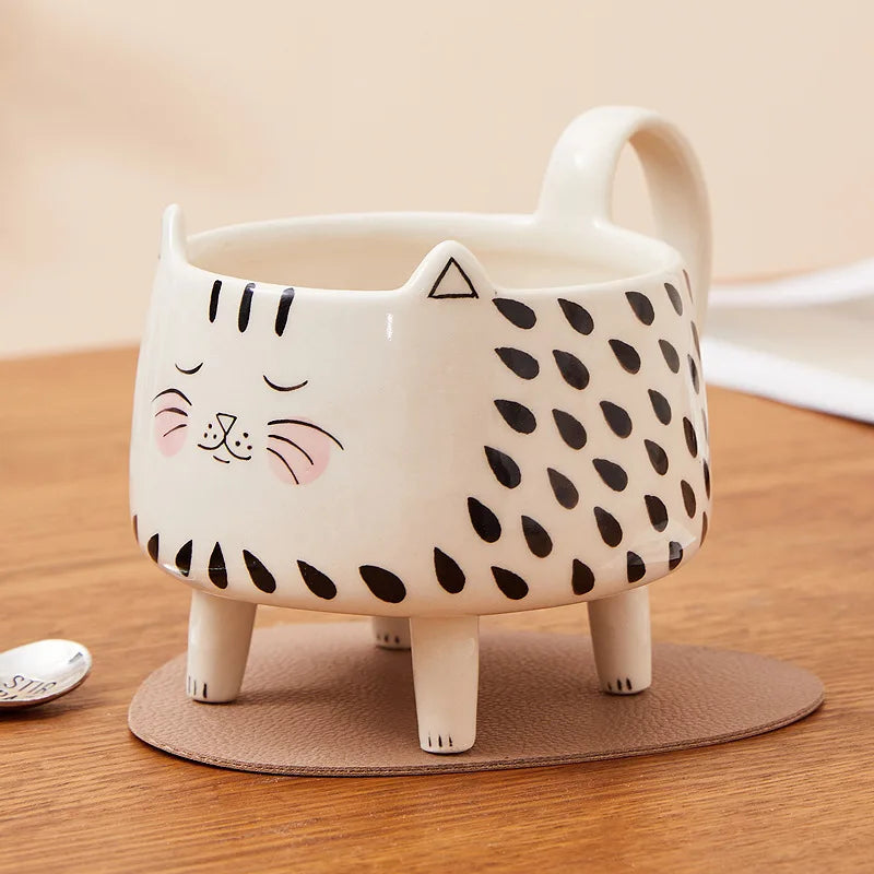 Cat Mug with 4 Legs | Cute Ceramic Coffee Mug for Cat Lovers