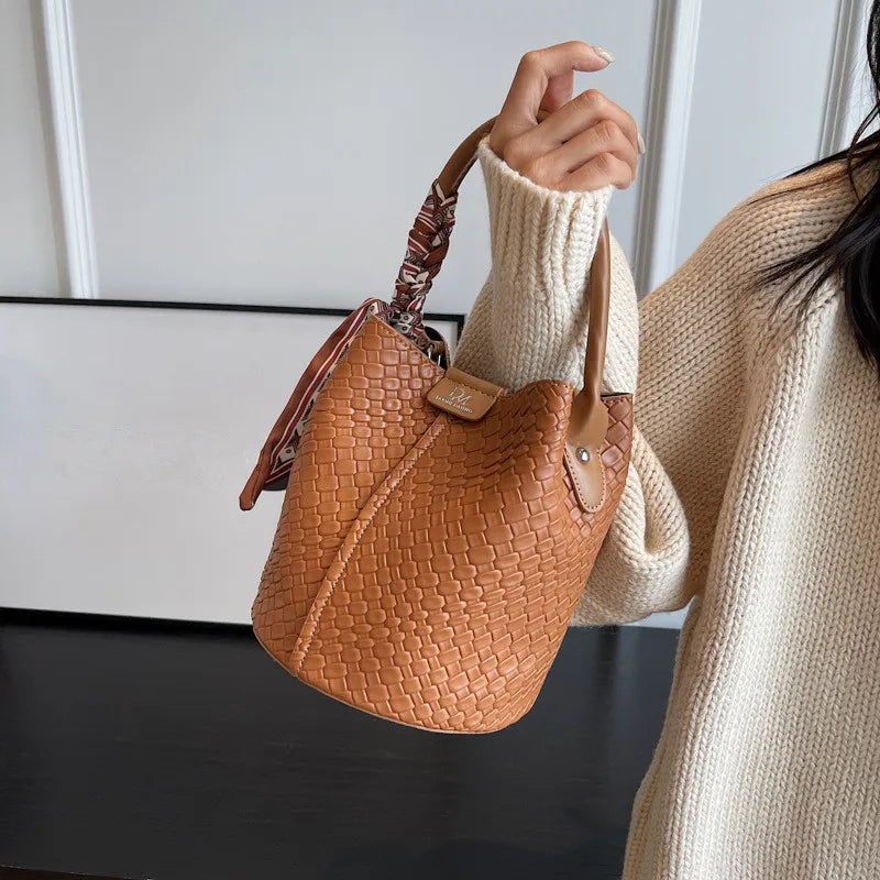 Bolso de cubo chic para mujer | Bolso de mano tejido de moda para cada ocasión