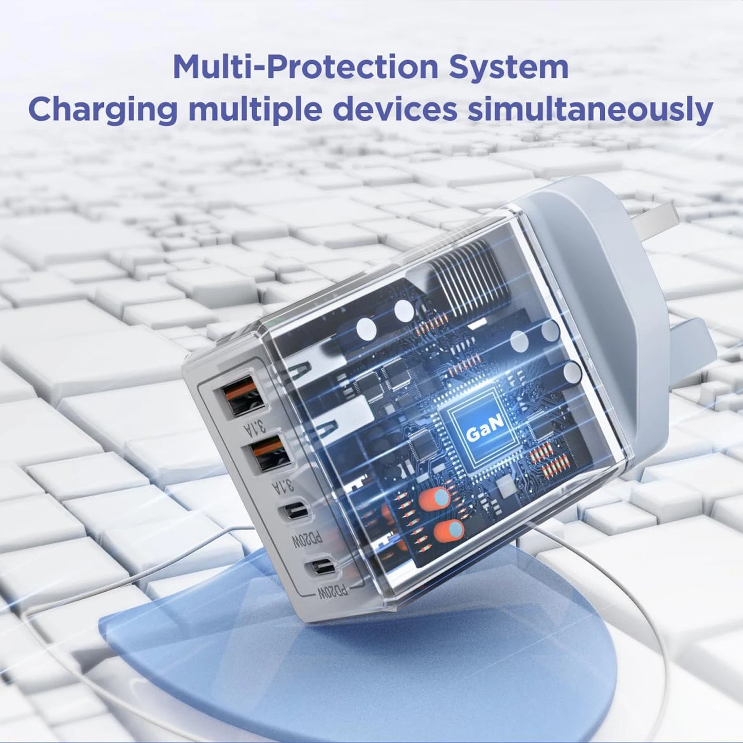 35W Multi-Port USB-C/USB-A Wall Charger | Dual PD Fast Charging