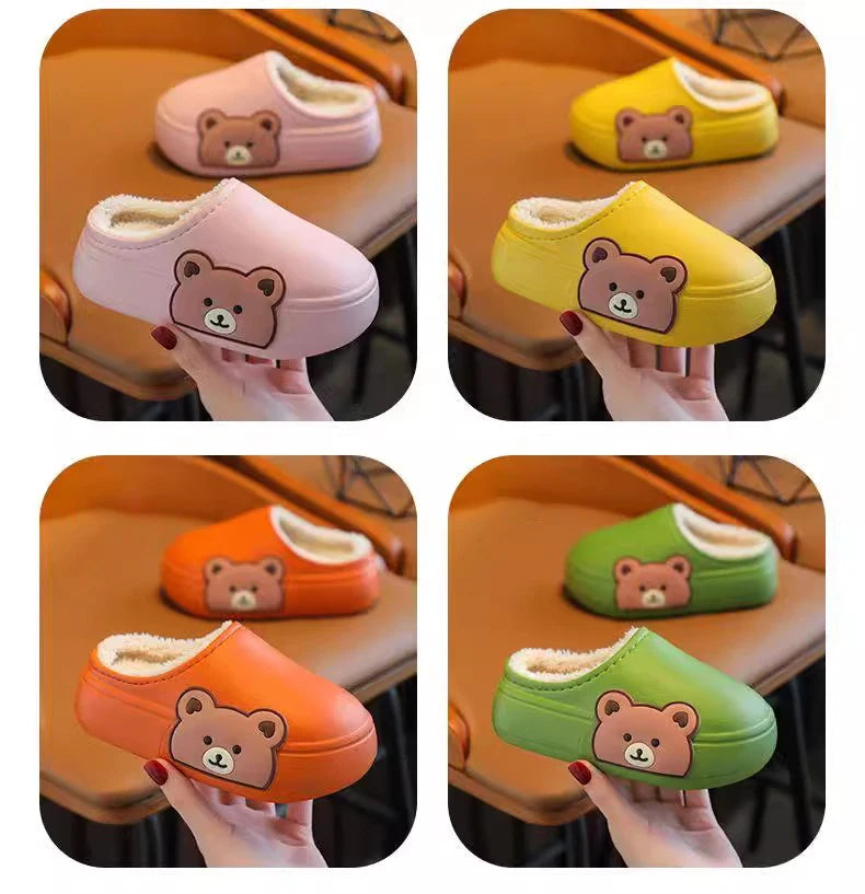 Children's Waterproof Anti-Slip Cotton Slippers | Cozy Winter Footwear