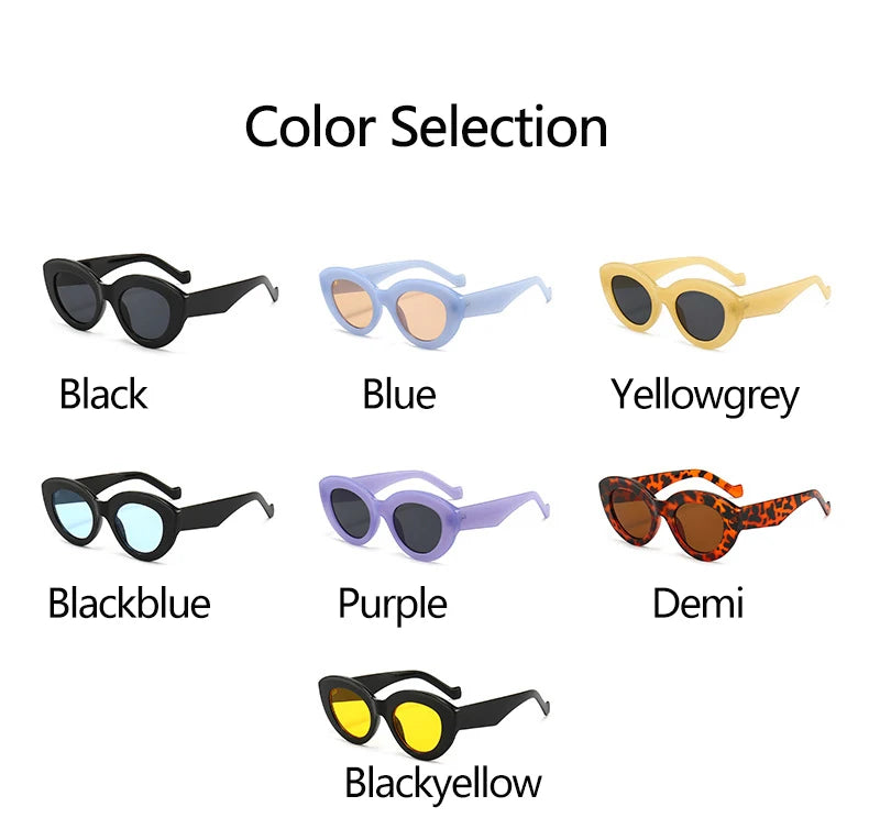 Vintage Thick Frame Oval Cat Eye Sunglasses | Trendy Street Style
