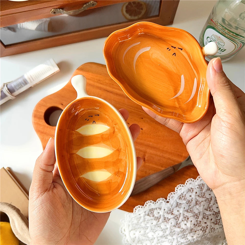 Cute Bread-Shaped Japanese Sushi Dipping Saucer | Mini Plate Tableware
