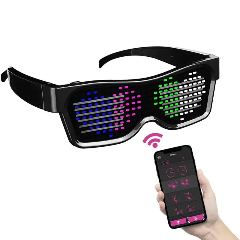 Bluetooth LED Glasses | Rechargeable Smart Glasses for Parties