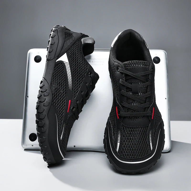 Casual Wide-Toe Men's Walking Sneakers | Breathable Comfort Shoes