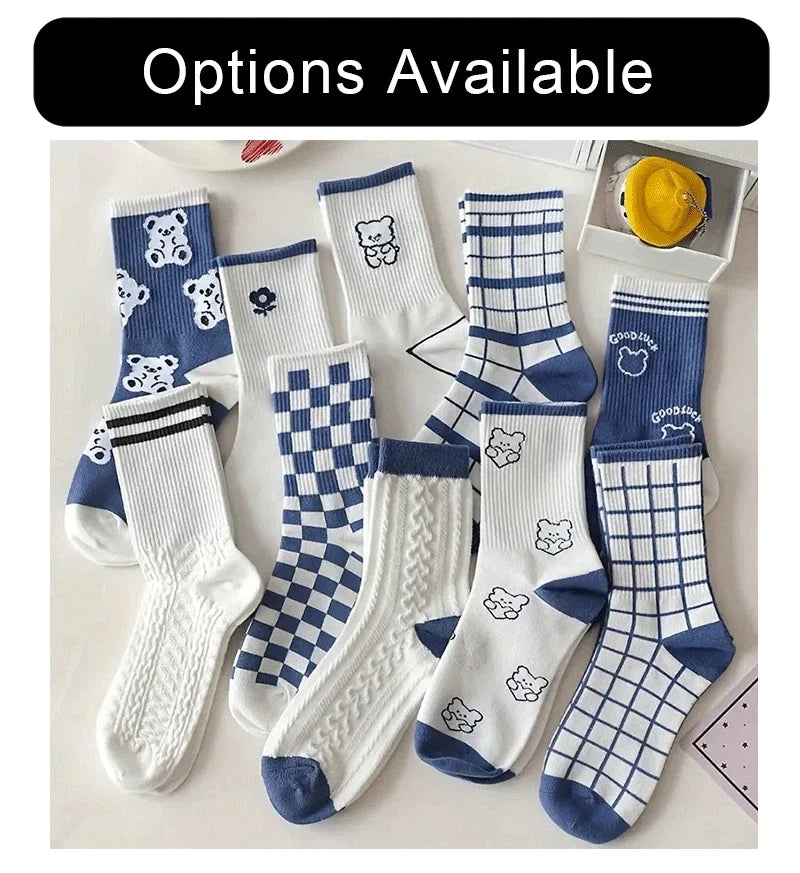 10 Pairs Women's Cute Rabbit Embroidery Casual Socks | Stylish & Breathable