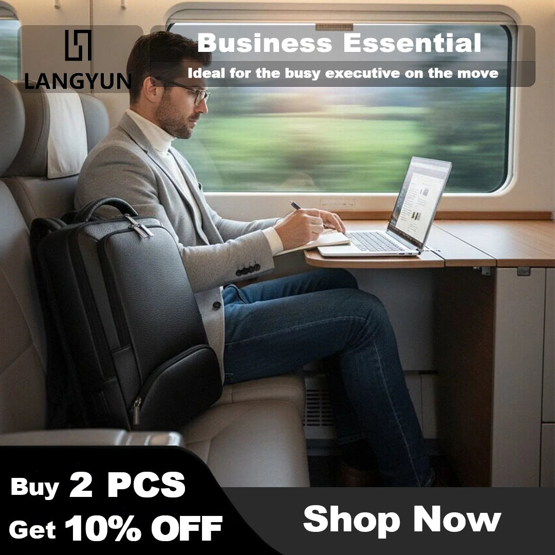 Mochila de piel sintética para hombre | Elegante bolsa para portátil de 15,6 pulgadas
