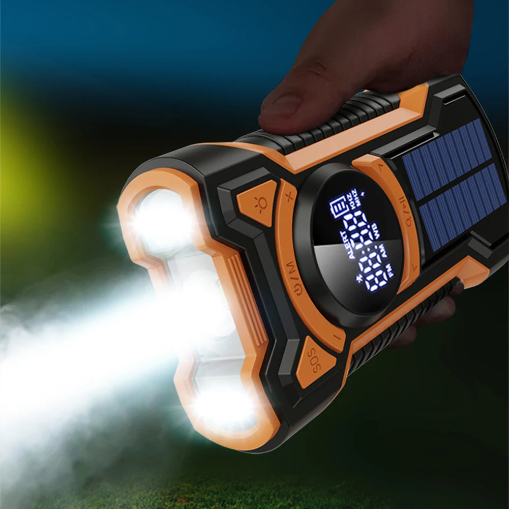Portable Solar Emergency Weather Radio | Hand Crank & Bluetooth
