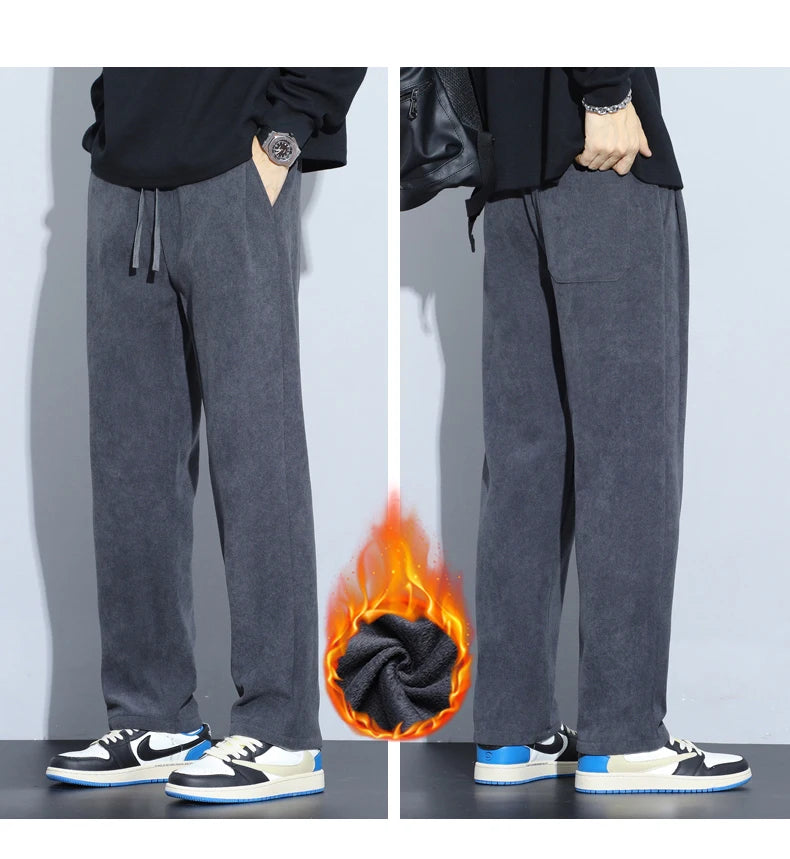 Men’s Thermal Fleece Pants | Cozy Wide-Leg Winter Sweatpants