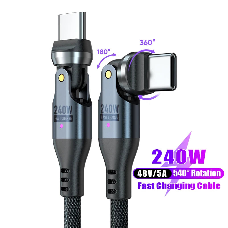 Rotating USB C to USB C Cable | Fast Charging Type C Cord