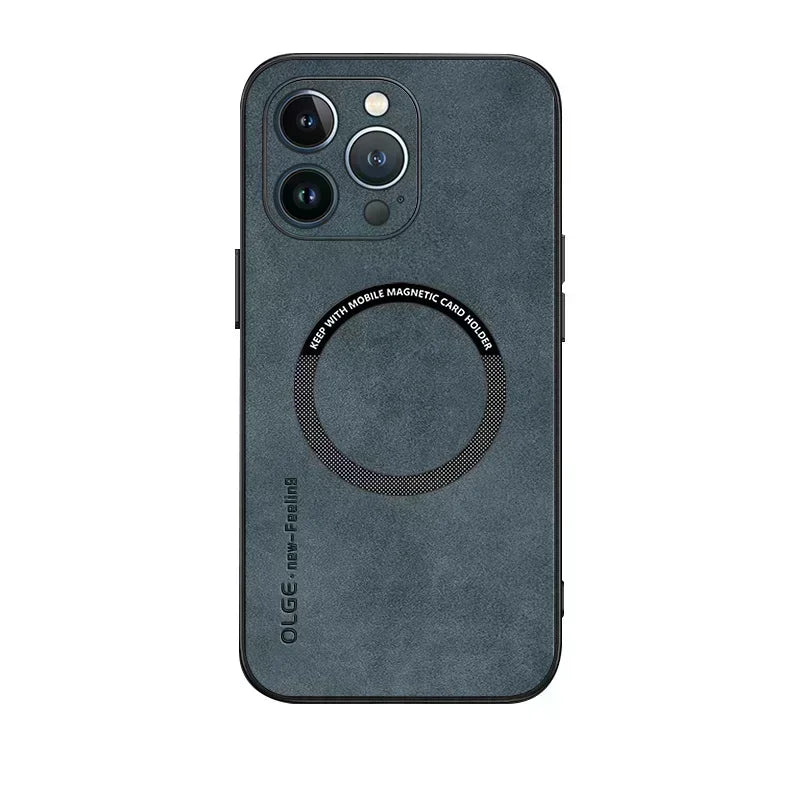 Luxury Leather Shockproof Phone Case for iPhone | Magnetic Charging