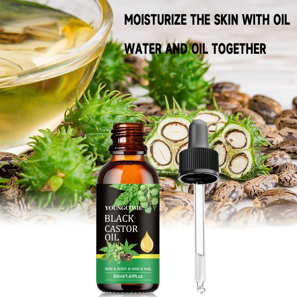 Organic Black Castor Oil | Nourishing Massage Oil for Skin & Hair
