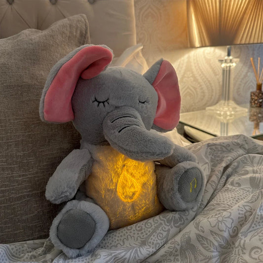 4 Modes Baby Soothing Elephant Plush Toy | Music & Light Companion