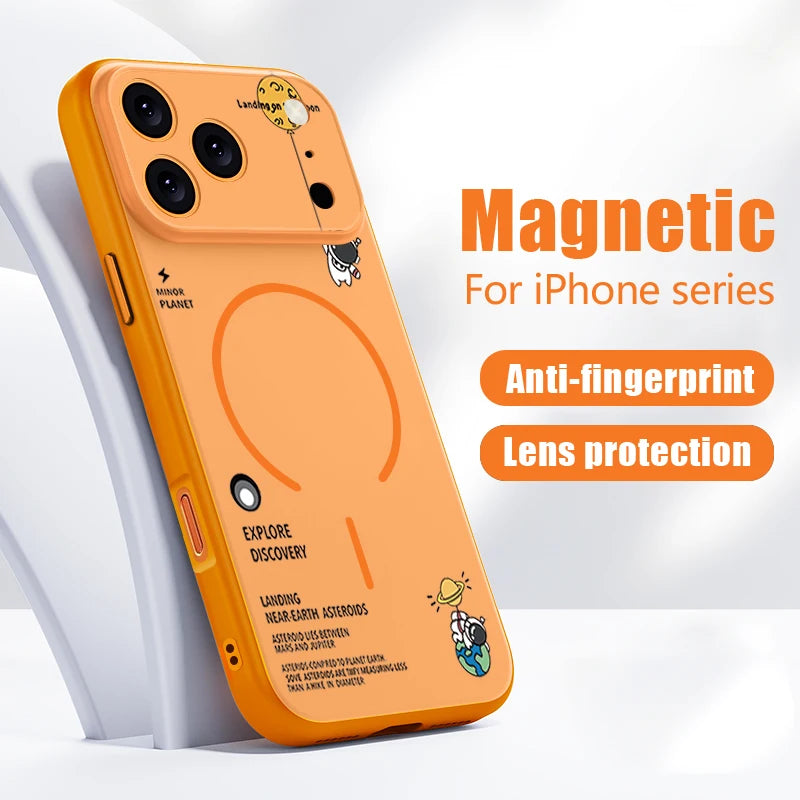 Hanging Astronaut Pattern Case for iPhone | Magnetic & Stylish Protection