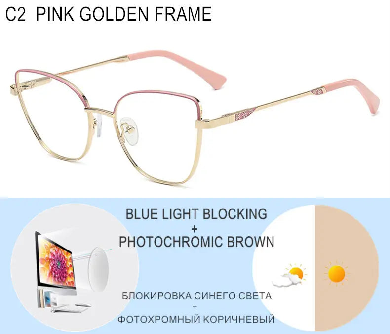 Custom Cat Eye Prescription Glasses for Myopia & Astigmatism