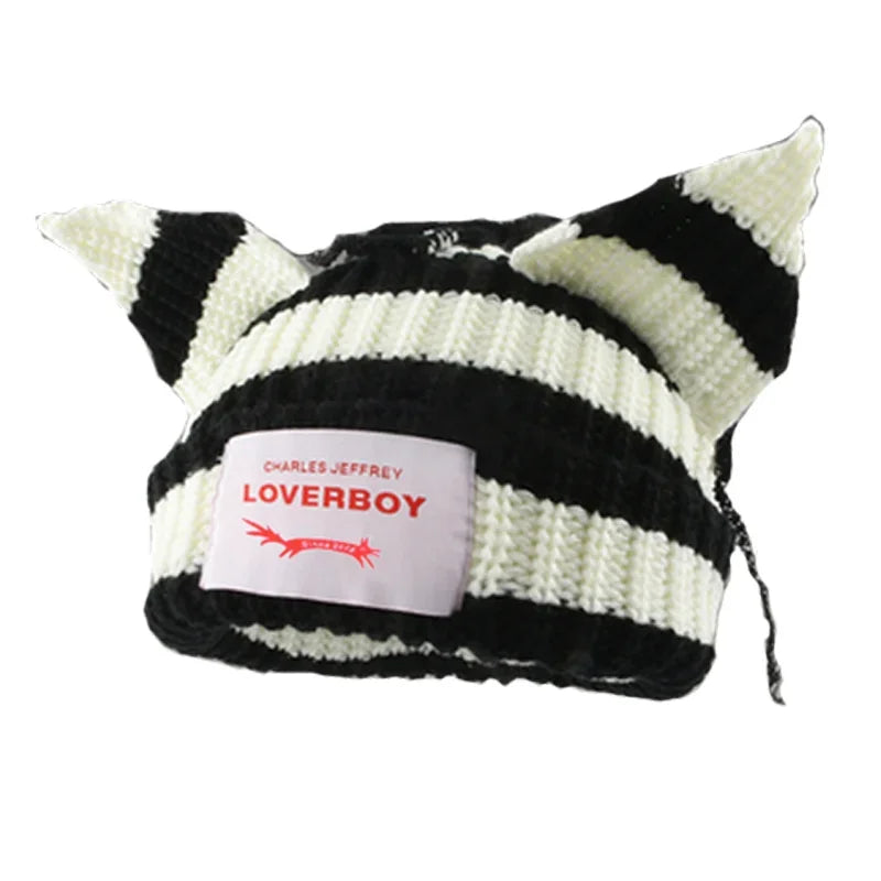 Unisex Long Fox Ears Knitted Beanie | Y2K Bunny Rabbit Hat