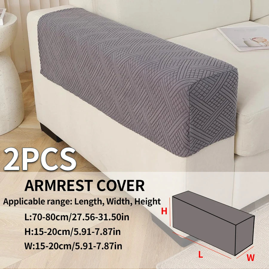 2pcs Anti-Slip Armchair Covers | Soft Jacquard Sofa Armrest Protector