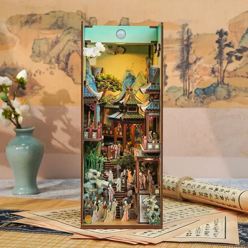 Kits insertables de estantería de madera para rincones de lectura (DIY) | Decoración miniatura creativa