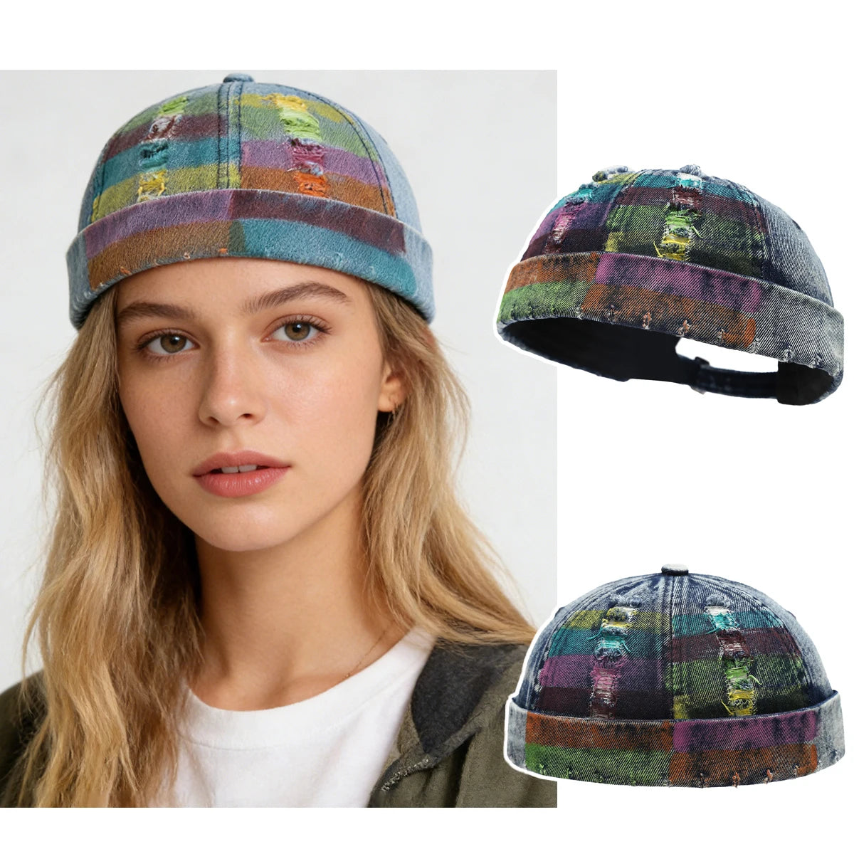 Adjustable Denim Docker Cap | Retro Hip Hop Unisex Streetwear