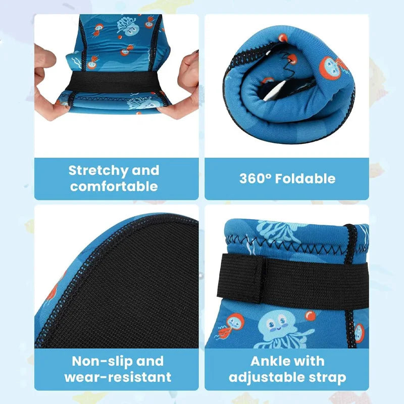 3mm Neoprene Wetsuit Socks for Kids | Non-Slip Swim Booties