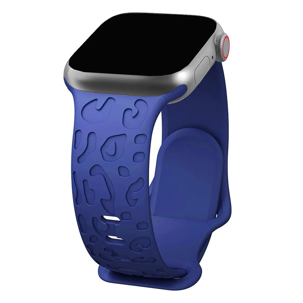 Stylish Engraved Silicone Watch Strap for Apple Watch