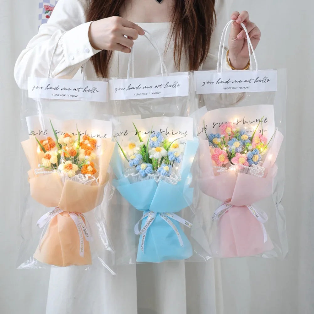 Ramo de flores de crochet tejido a mano | Regalos perfectos para graduación y decoración del hogar