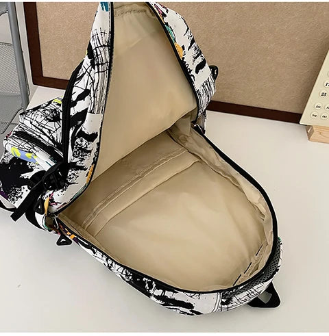 Trendy Personalized Graffiti Japanese Backpack | Large Capacity Book Bag