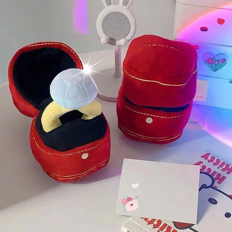 Big Diamond Plush Doll Ring Box Pet Chew Toy for Dogs