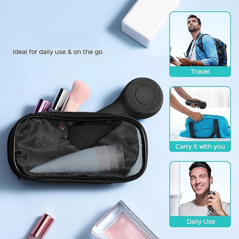 Dual Rotation Facial Cleansing Brush | Vibration Massage & USB Charge