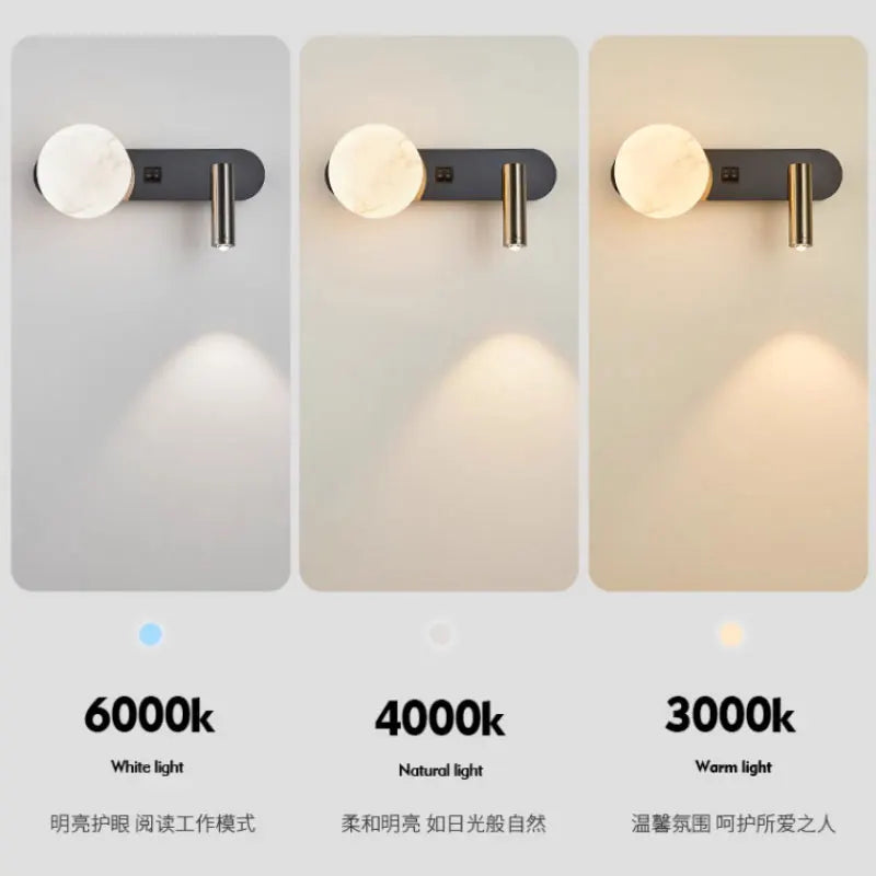 Lámpara de pared nórdica moderna en blanco y negro | Iluminación minimalista para el hogar
