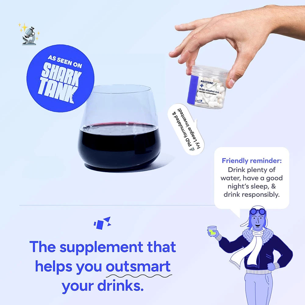 After-Alcohol Support Supplement with DHM & L-Cysteine | 36 Capsules