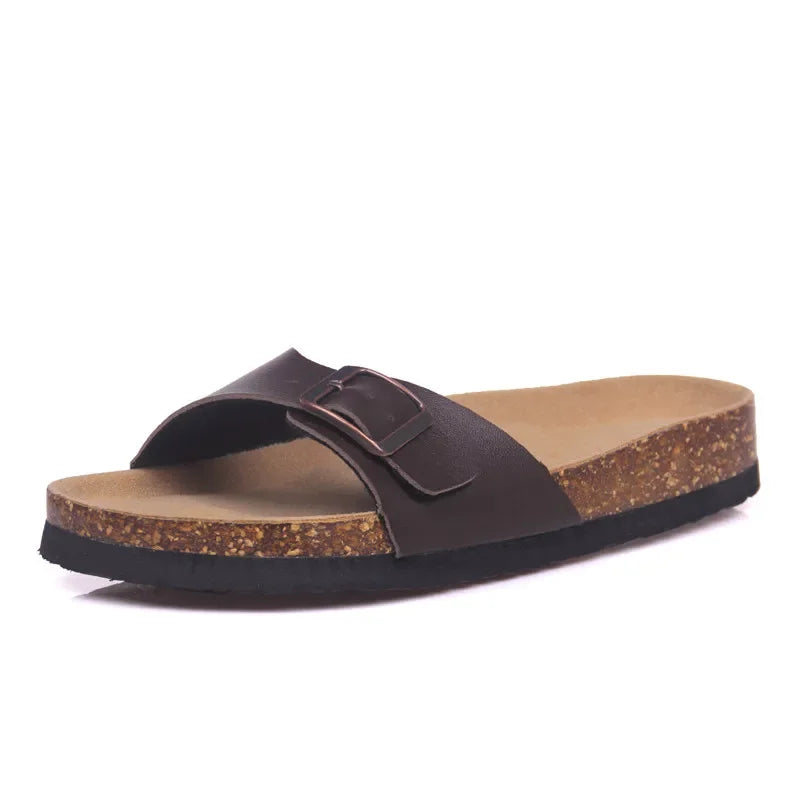 Elegantes chanclas de corcho de verano para mujer | Sandalias informales de playa