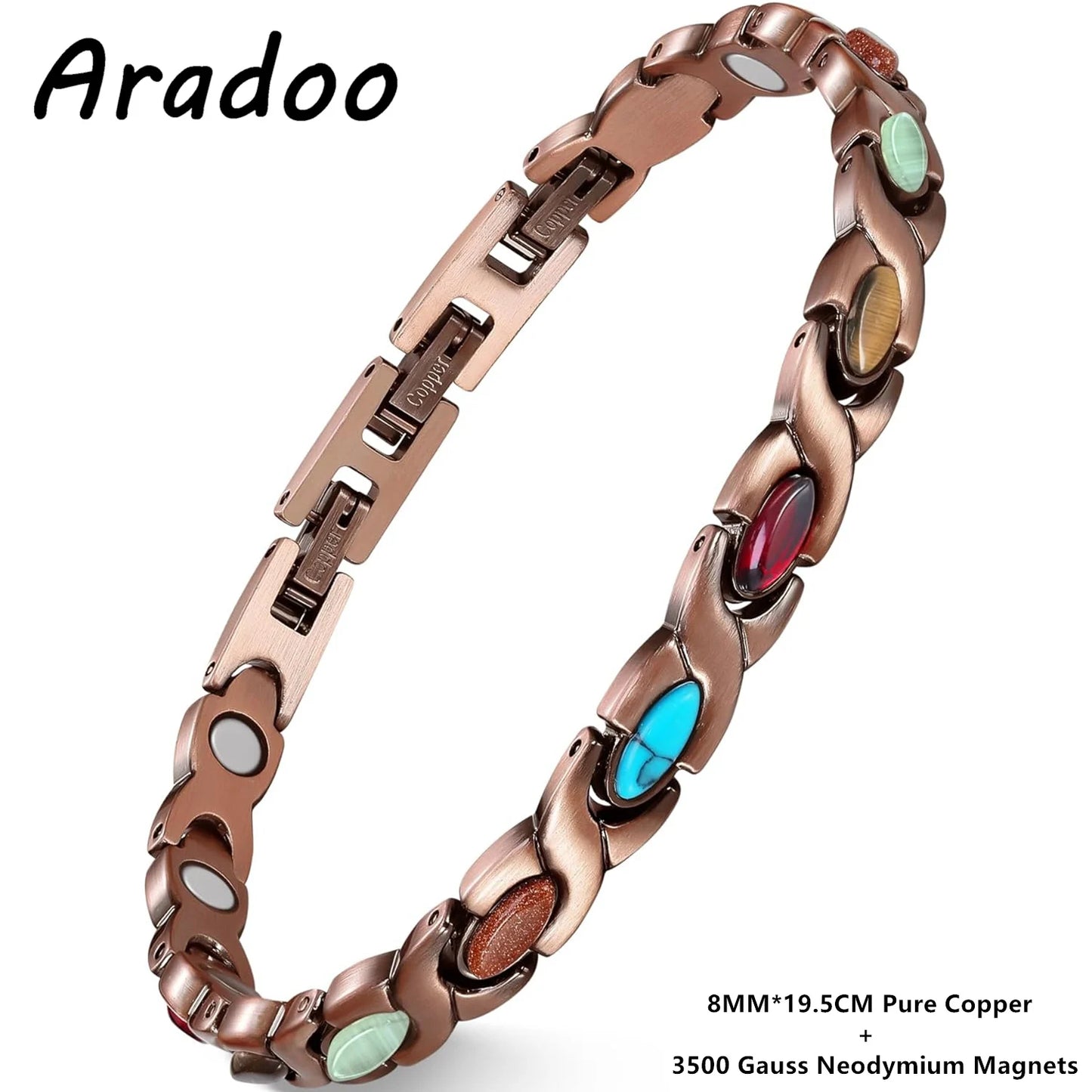 Magnetic Copper Bracelet for Women | Turquoise Wristband Jewelry