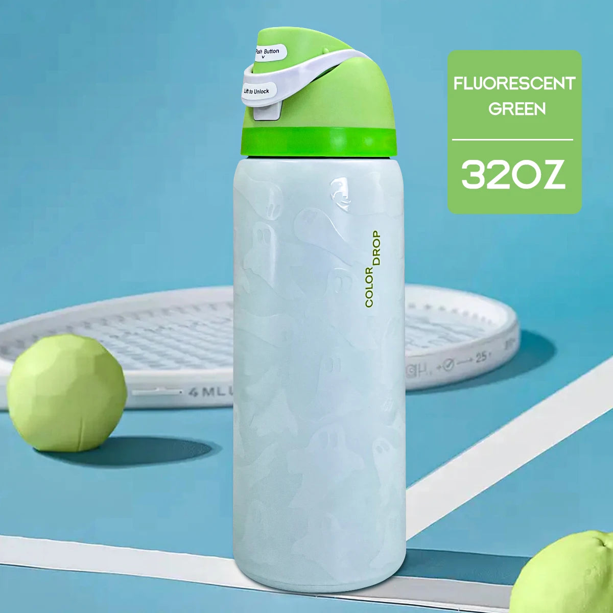 Stainless Steel Insulated Water Bottle with Straw | 32oz Capacity