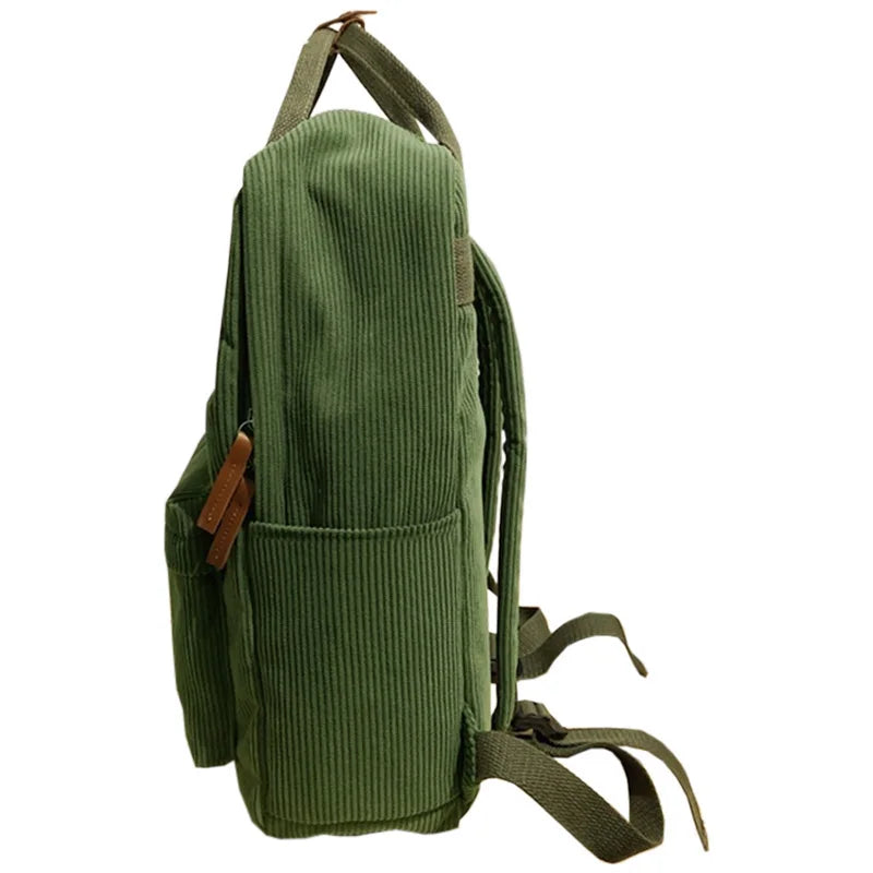 Trendy Multi-Color Corduroy Backpack | Casual Versatile School Bag