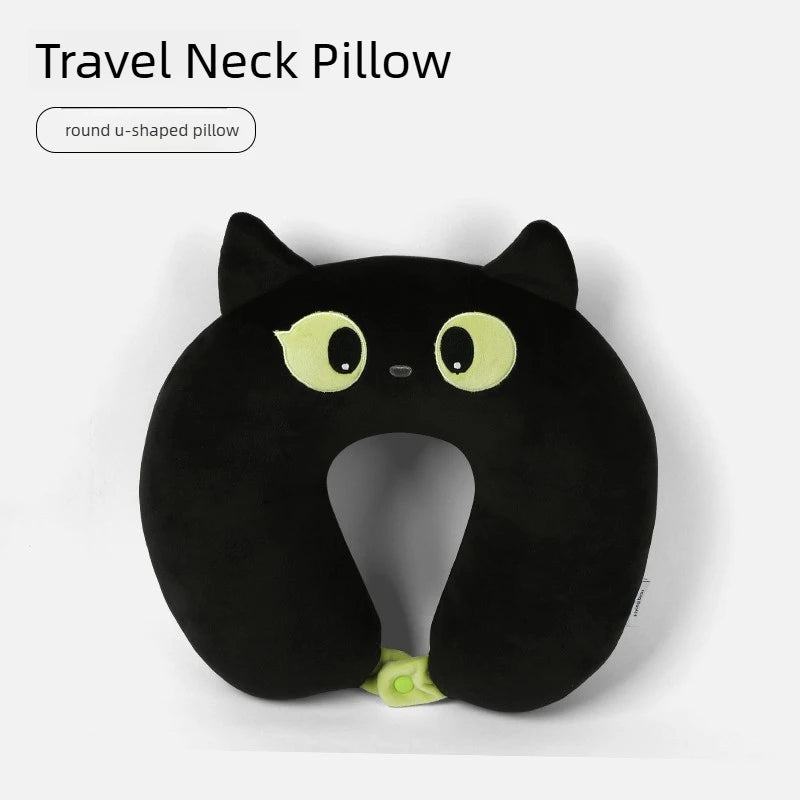 Cartoon Cat U-Shaped Neck Pillow | Travel Comfort & Support